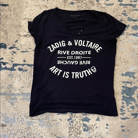 Zadig & Voltaire Navy Graphic Tee - Picture 1 of 1